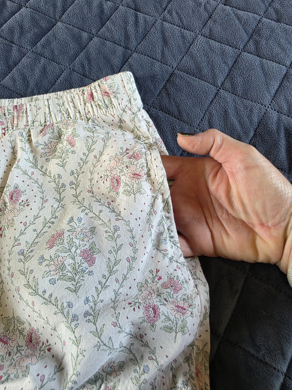 Floral Cream Two-Piece Sleep Set - Camisole & Shorts - Picture 4 of 7